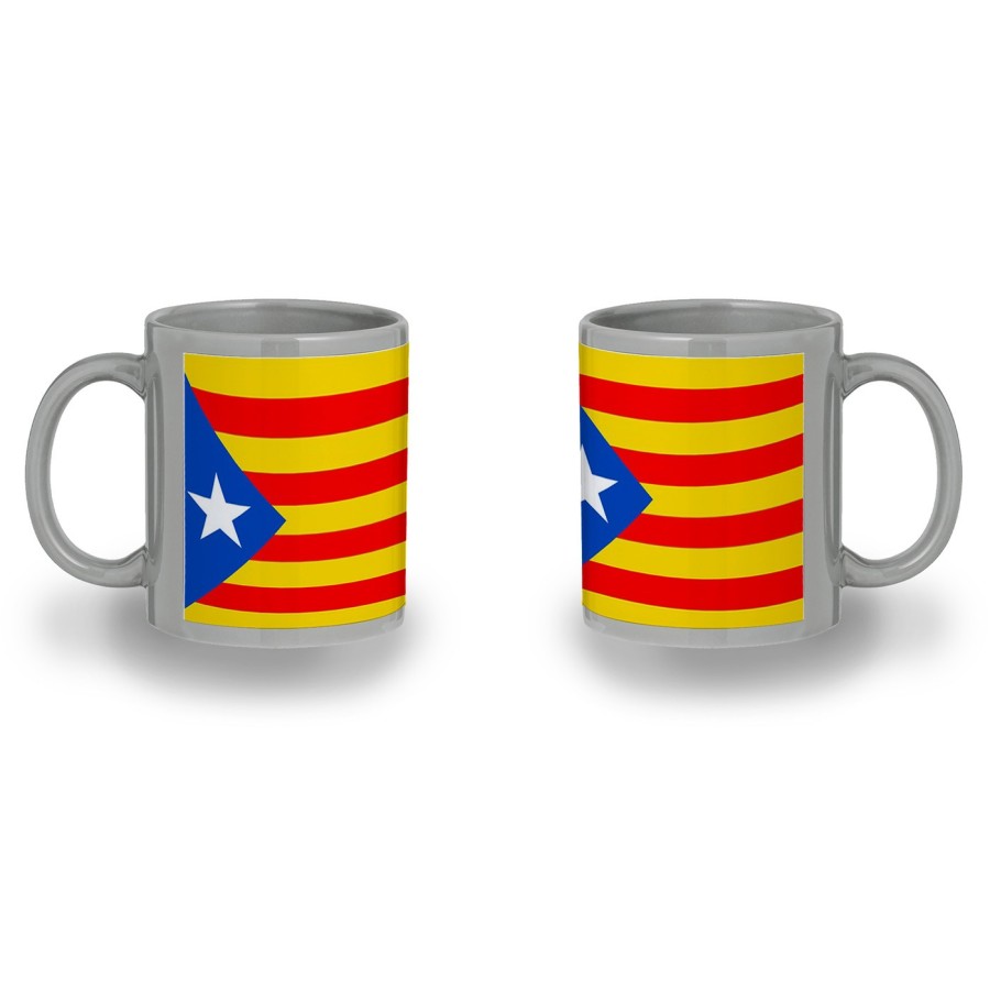 TAZA COLOR RECUADRO CATALUÑA BANDERA EMBLEMA LOGO color mug jarra cerveza te infusión