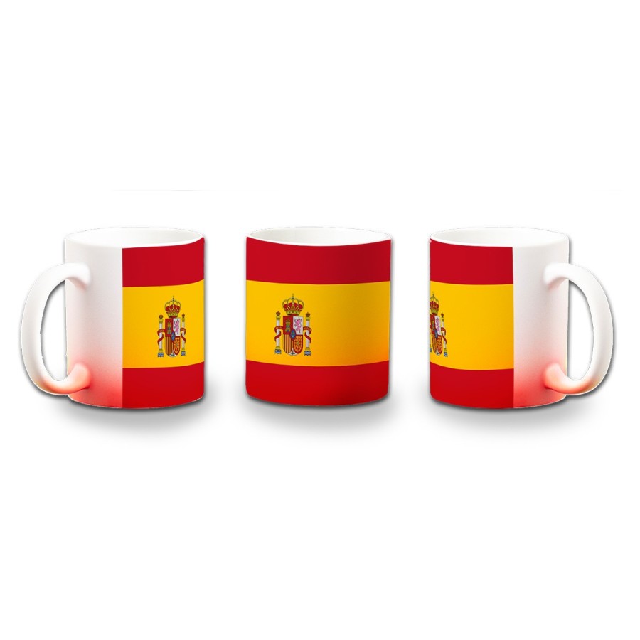 TAZA CON DEGRADADO BANDERA ESPAÑA PAIS CONSTITUCION color personalizada