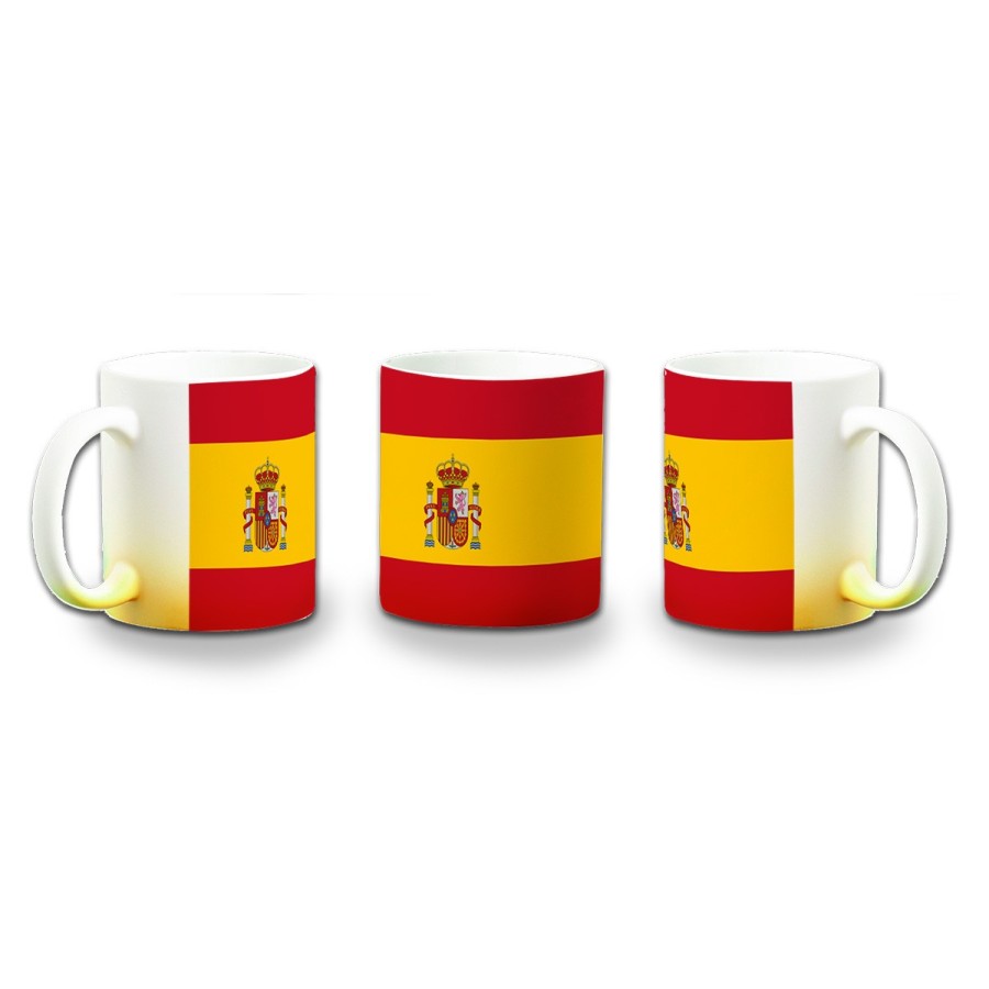 TAZA CON DEGRADADO BANDERA ESPAÑA PAIS CONSTITUCION color personalizada