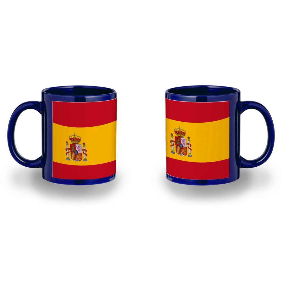 TAZA COLOR RECUADRO BANDERA ESPAÑA PAIS CONSTITUCION color mug jarra cerveza te infusión