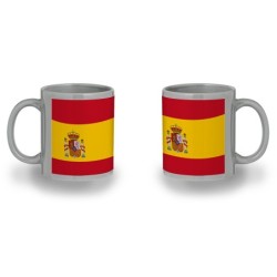 TAZA COLOR RECUADRO BANDERA ESPAÑA PAIS CONSTITUCION color mug jarra cerveza te infusión