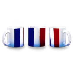 TAZA CON DEGRADADO BANDERA DE FRANCIA LIBERTAD color personalizada