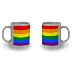 TAZA COLOR RECUADRO BANDERA DIA ORGULLO GAY color mug jarra cerveza te infusión