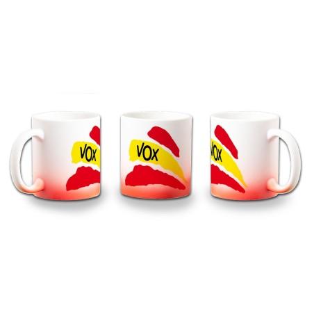 TAZA CON DEGRADADO BANDERA ESPAÑA PARTIDO VOX color personalizada