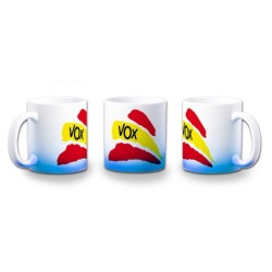 TAZA CON DEGRADADO BANDERA ESPAÑA PARTIDO VOX color personalizada