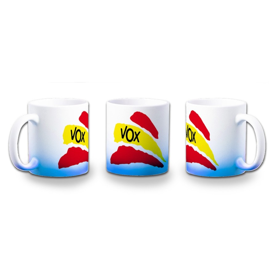 TAZA CON DEGRADADO BANDERA ESPAÑA PARTIDO VOX color personalizada