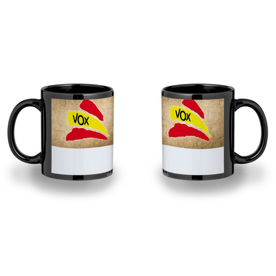 TAZA COLOR RECUADRO BANDERA ESPAÑA PARTIDO VOX color mug jarra cerveza te infusión