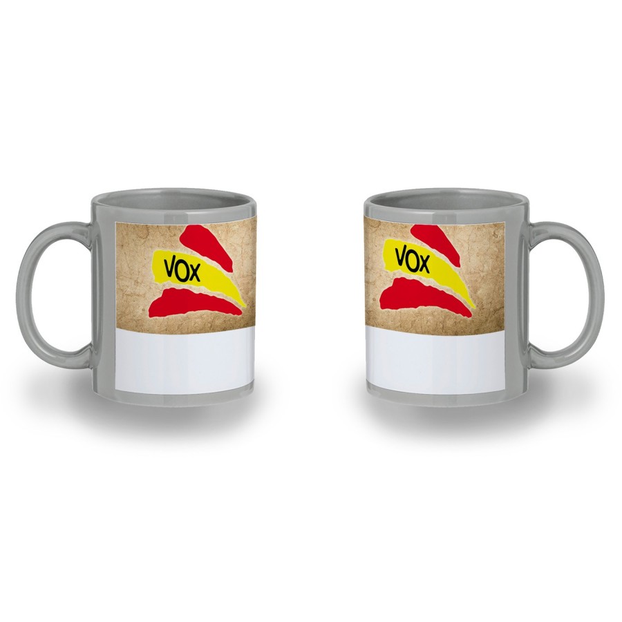 TAZA COLOR RECUADRO BANDERA ESPAÑA PARTIDO VOX color mug jarra cerveza te infusión