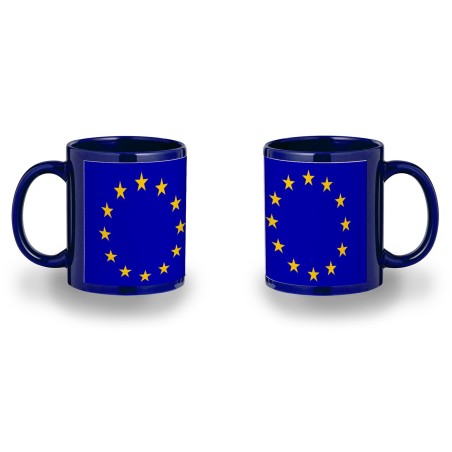 TAZA COLOR RECUADRO BANDERA UNION EUROPEA color mug jarra cerveza te infusión