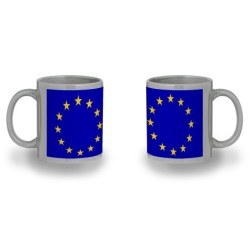 TAZA COLOR RECUADRO BANDERA UNION EUROPEA color mug jarra cerveza te infusión