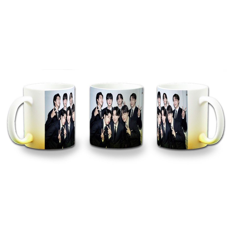 TAZA CON DEGRADADO BTS grupo gala fan meeting japon cantantes color personalizada