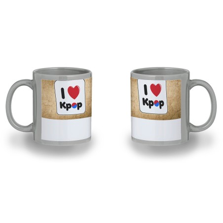 TAZA COLOR RECUADRO I LOVE KPOP KOREA MUSIC color mug jarra cerveza te infusión