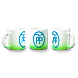 TAZA CON DEGRADADO LOGO PARTIDO POPULAR POLITICA DERECHA color personalizada