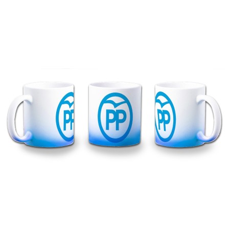 TAZA CON DEGRADADO LOGO PARTIDO POPULAR POLITICA DERECHA color personalizada