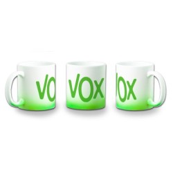 TAZA CON DEGRADADO LOGO PARTIDO VOX DERECHA POLITICA color personalizada