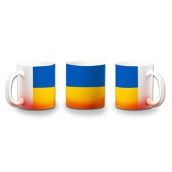 TAZA CON DEGRADADO bandera de Ucrania unidad patria paz color personalizada