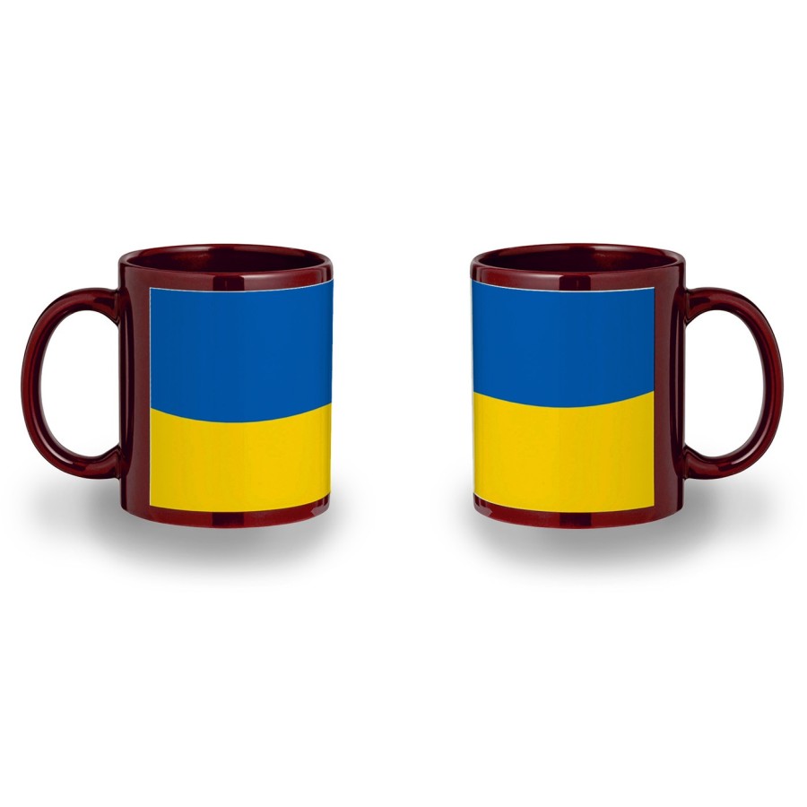 TAZA COLOR RECUADRO bandera de Ucrania unidad patria paz color mug jarra cerveza te infusión