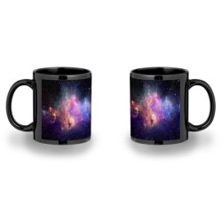 TAZA COMPLETAMENTE NEGRA NEBULOSA GALAXIA UNIVERSO COSMOS personalizada