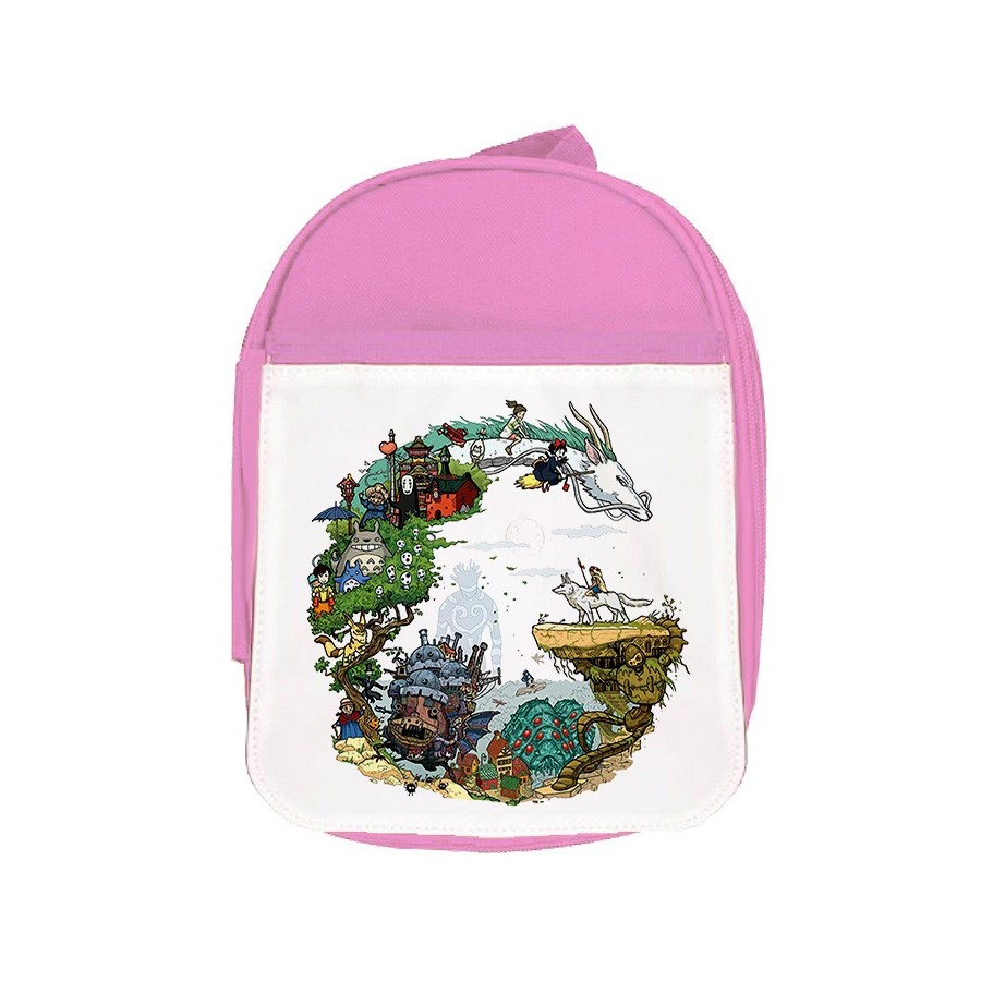 MOCHILA ROSA CHIHIRO FANTASIA CASTILLO AMBULANTE escolar personalizado picnic excursión deporte