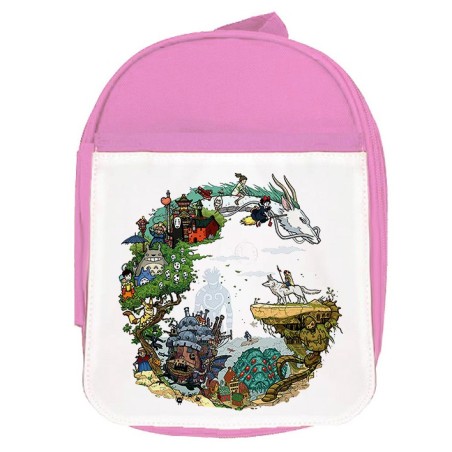 MOCHILA ROSA CHIHIRO FANTASIA CASTILLO AMBULANTE escolar personalizado picnic excursión deporte