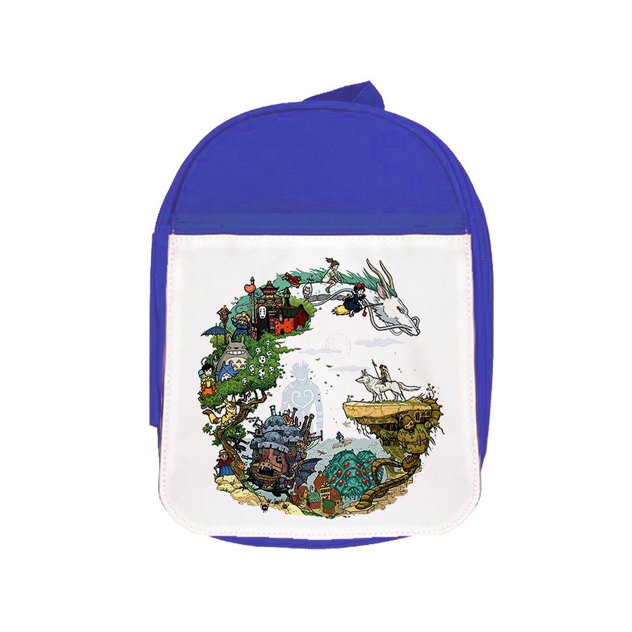 MOCHILA AZUL CHIHIRO FANTASIA CASTILLO AMBULANTE escolar personalizado picnic excursión deporte